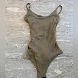 Windsor Olive Ribbed Bodysuit